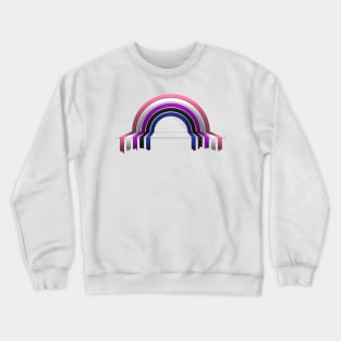 Gender Fluid Pride Flag 3D Drip Rainbow Design Crewneck Sweatshirt